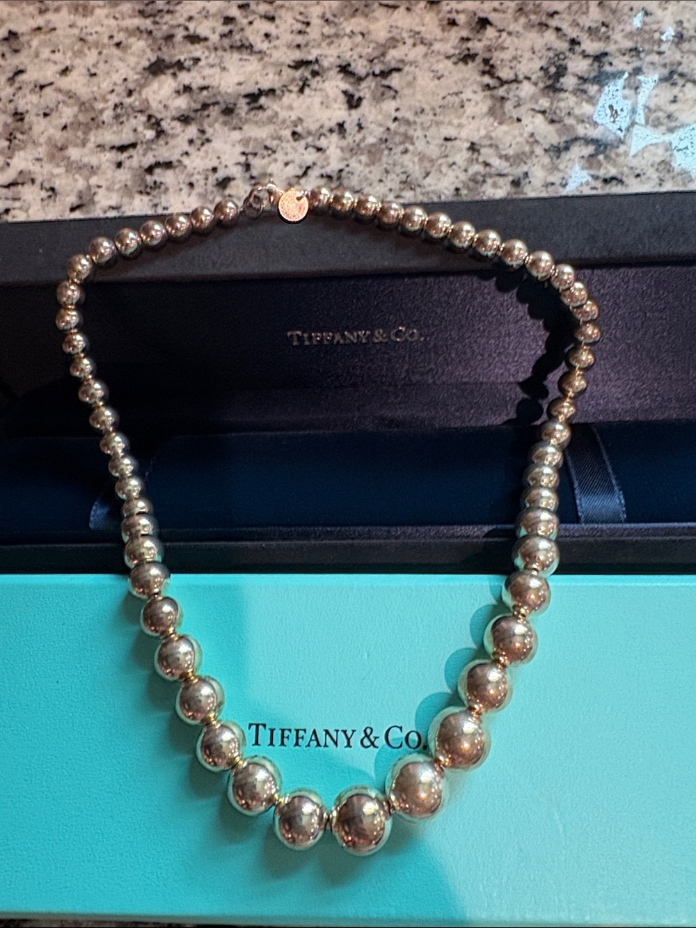 Tiffany & Co. Sterling Silver Graduated Ball Necklace